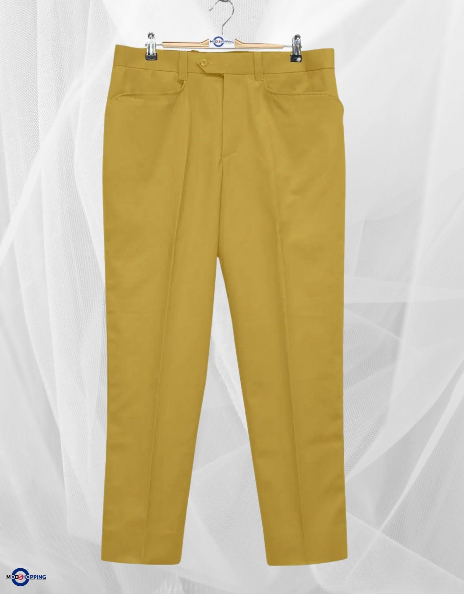 Men's Chino Trousers | Vintage Style Mustard Yellow Chino