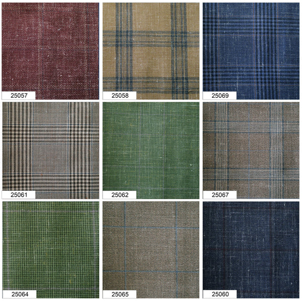 Bespoke 2 Piece Suit - Check Pattern 100% Pure Linen Fabric By CAVANI