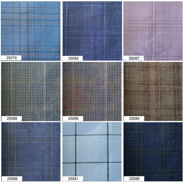 Bespoke 3 Piece Suit - Check Pattern 100% Pure Linen Fabric By CAVANI