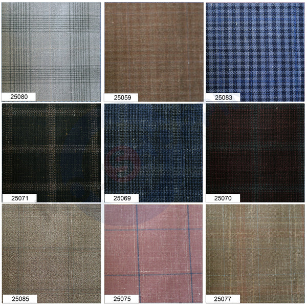 Bespoke 3 Piece Suit - Check Pattern 100% Pure Linen Fabric By CAVANI