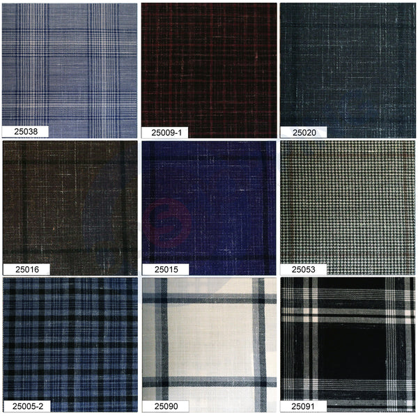 Bespoke Jacket - Check Pattern 100% Pure Linen Fabric By Cavani