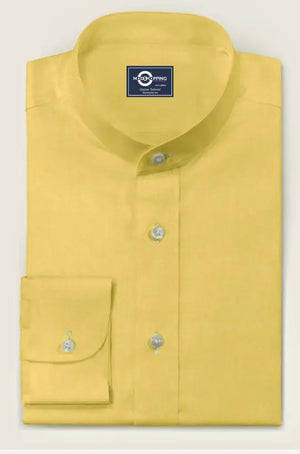 Copy of Mandarin Collar - Yellow Mandarin Collar Shirt Modshopping Clothing