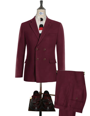 Copy of Vintage Style Burgundy Double Breasted Suit Modshopping Clothing