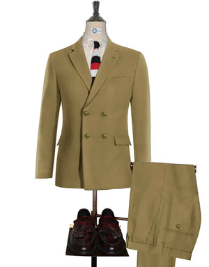 Copy of Vintage Style Khaki Double Breasted Suit Modshopping Clothing