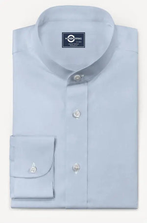 Mandarin Collar - Light Sky Blue Mandarin Collar Shirt Modshopping Clothing