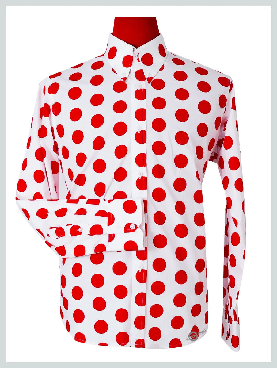 Polka dot shirt red on sale