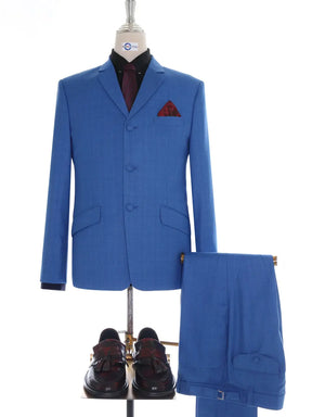 Mod Suit - Blue Prince Of Wales Check Suit Modshopping Clothing