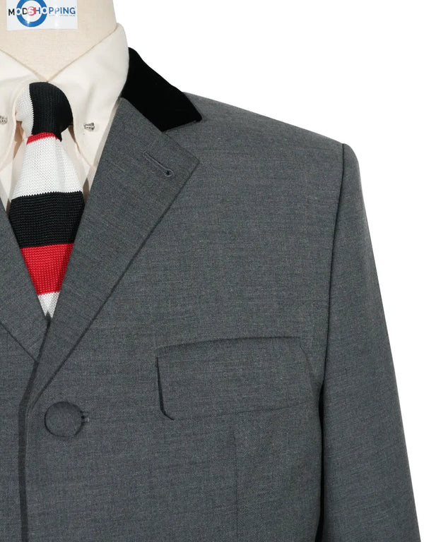 Mod Suit - Vintage Style Medium Grey Suit Modshopping Clothing
