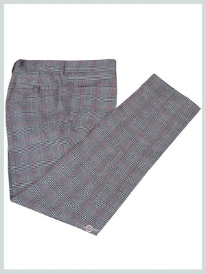 Mod Trouser | Light Grey Prince Of Wales Check Trouser Modshopping Clothing