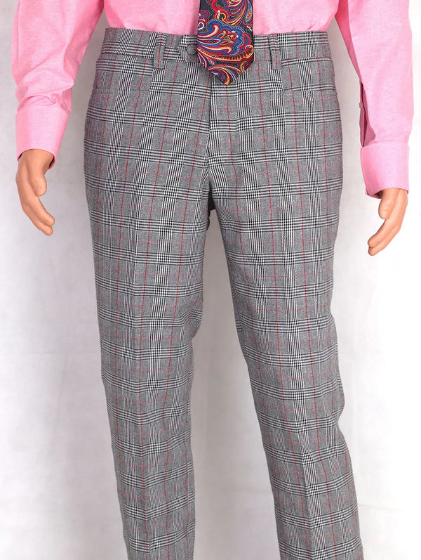 Mod Trouser | Light Grey Prince Of Wales Check Trouser Modshopping Clothing