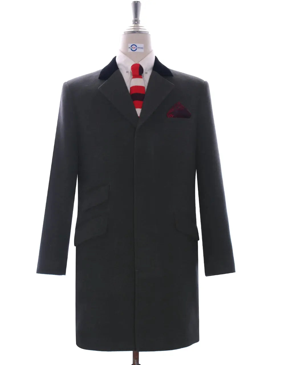 Overcoat | Retro Mod Style Charcoal Grey Long Wool Coat – Mod