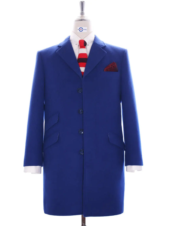Overcoat | Tailor Made 100% Wool Blue Womens Winter Long Overcoat Modshopping Clothing