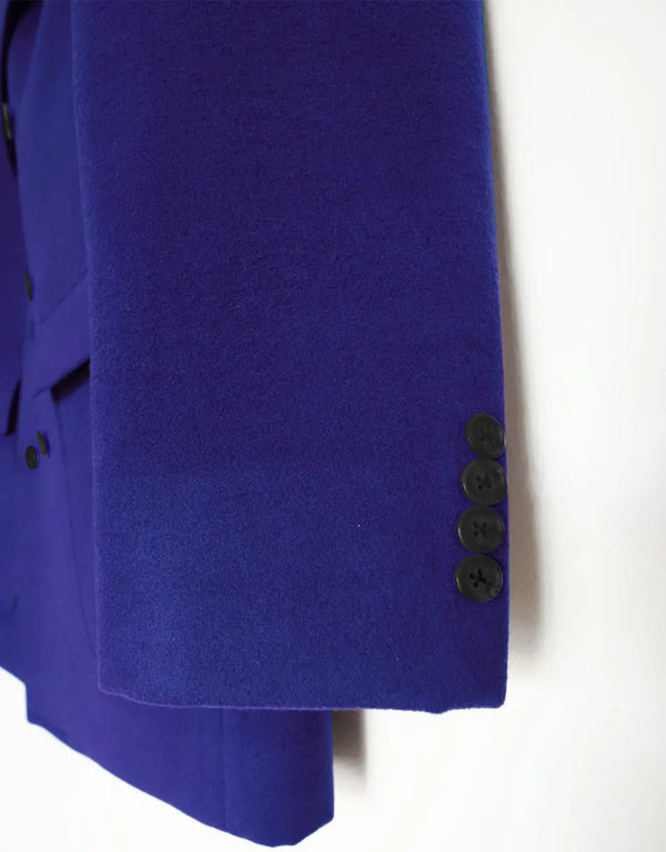 Pea Coat | 60s Mod Retro Blue Double Breasted Pea Coat Modshopping Clothing