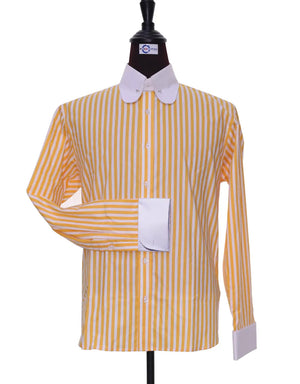 Penny Pin Collar Shirt - Orange And White Stripe Shirt Modshopping Clothing