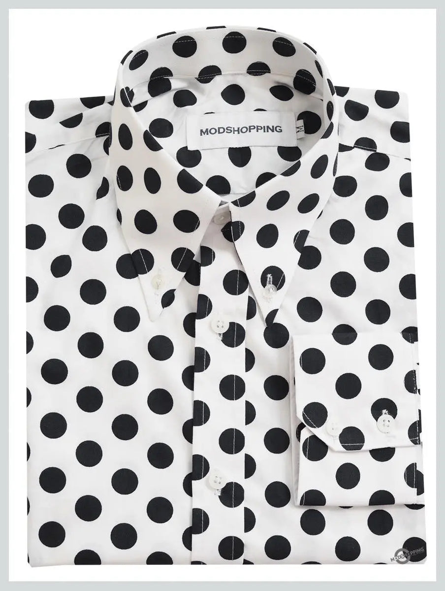 Polka Dot Shirt Medium Dot Black Dot In White Shirt For Man Mod Shopping Ltd Partnership