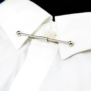 Silver Collar Clip Bar For Men's Modshopping Clothing