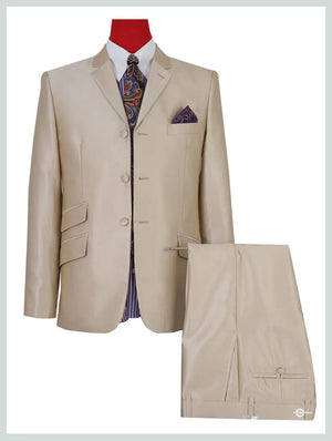 Tonic Suit | 60S Style Pale Gold Tonic Suit For Men Modshopping Clothing