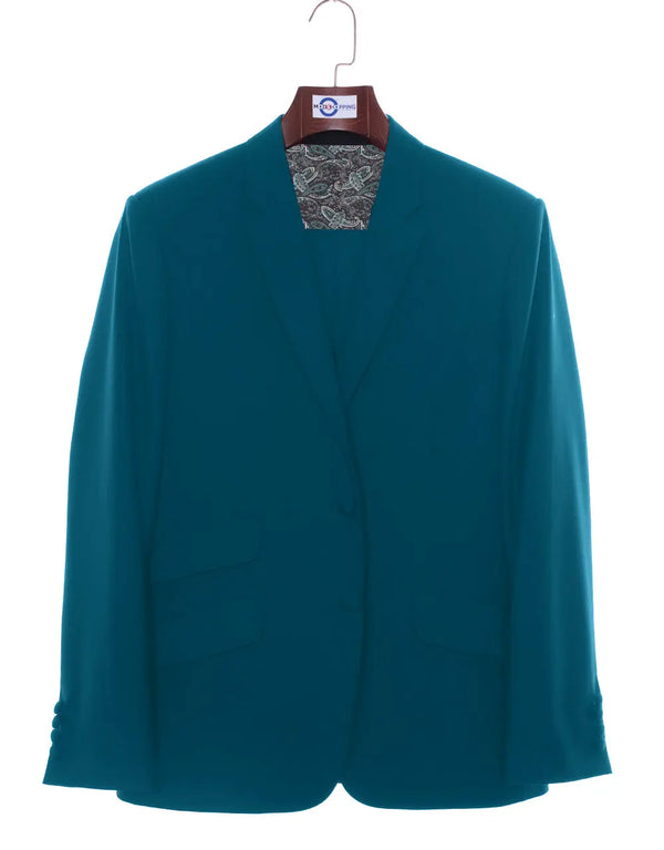 Two Button Suit - Peacock Blue Suit Modshopping Clothing