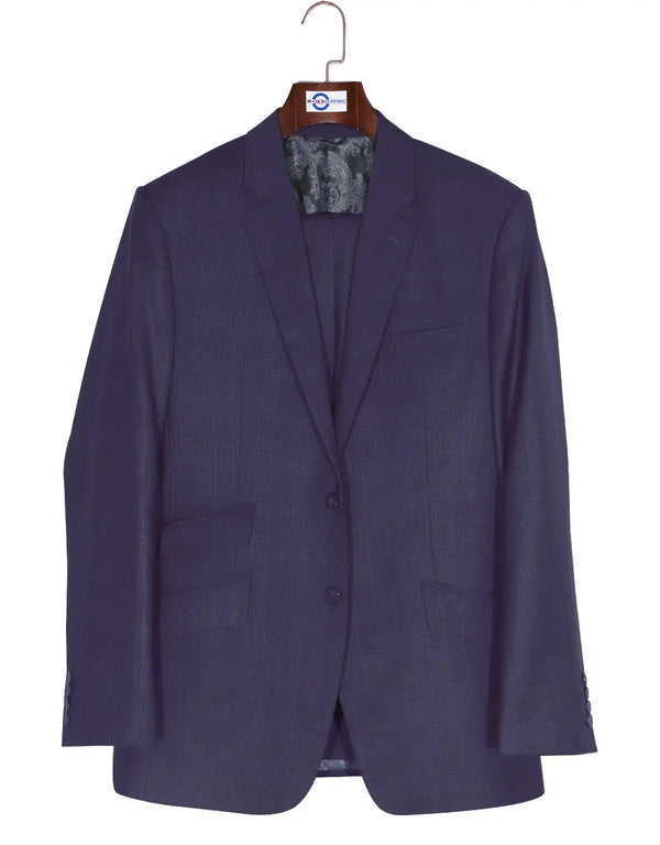 Two Button Suit - Purple Prince of Wales Check Suit Modshopping Clothing