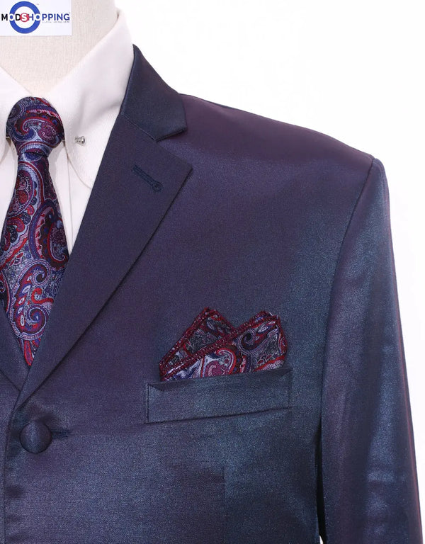 3 Piece Suit |  60s Mod Style Red And Blue Two Tone Suit Modshopping Clothing