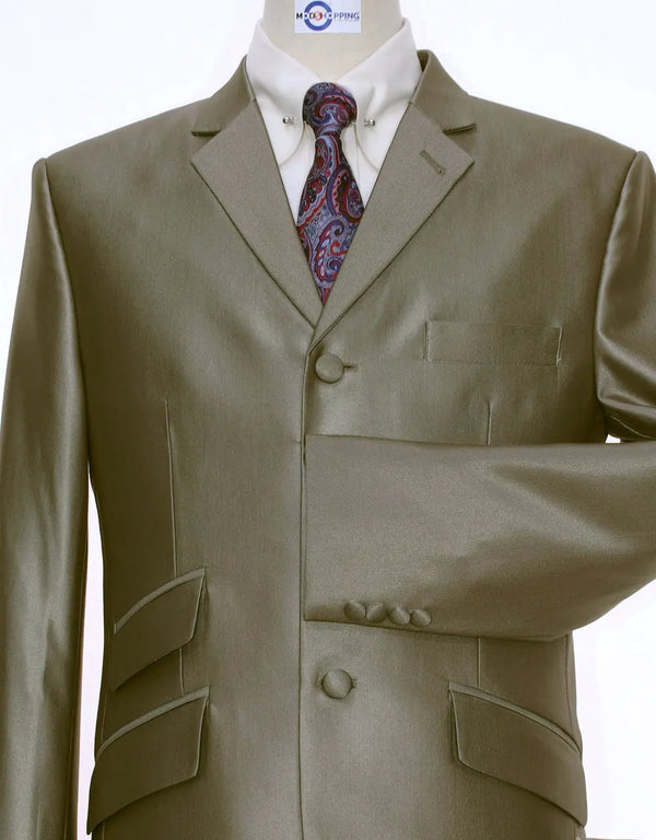 60s Mod Style Gold Tonic 3 Piece Suit Modshopping Clothing