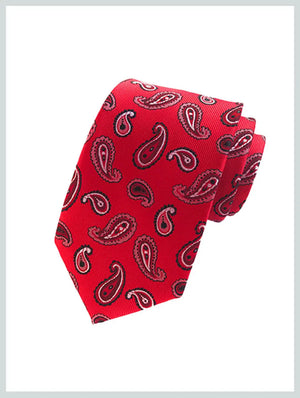 Knitted Tie | Red Paisley Tie for Men Modshopping Clothing
