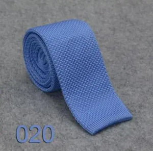 knitted tie| sky color skinny neckties for men Modshopping Clothing