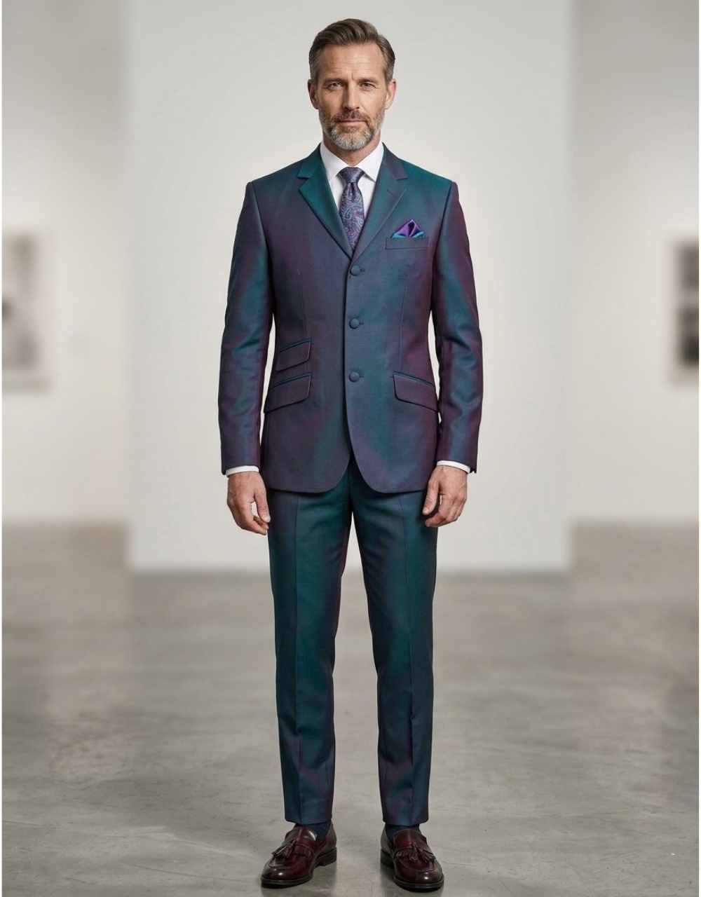 Orange & Peacock Blue Two-Tone Fabric