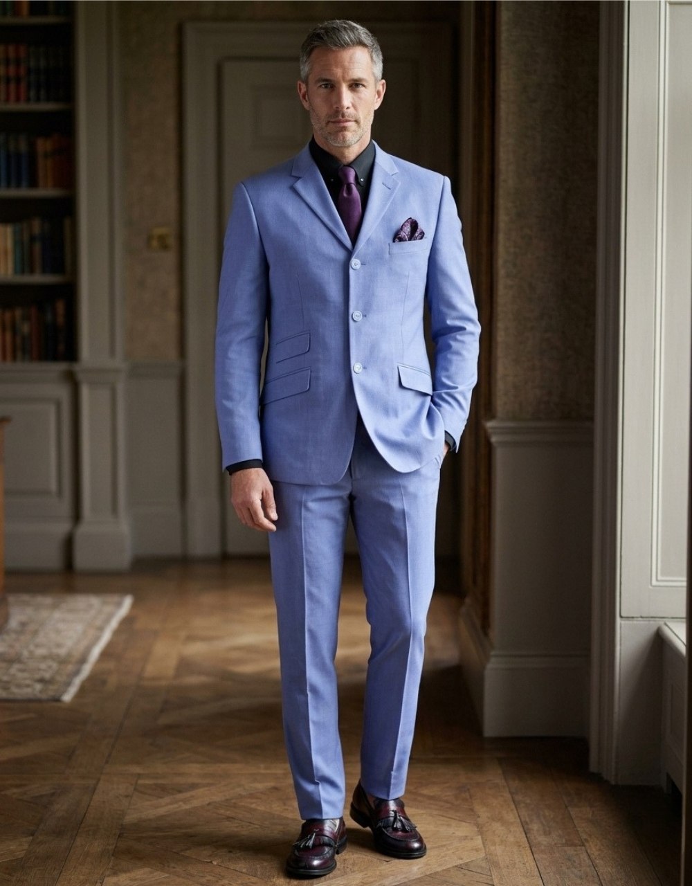 Grey & Burnt Orange Prince of Wales Check