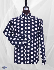 Dark Navy Blue Polka Dot Shirt