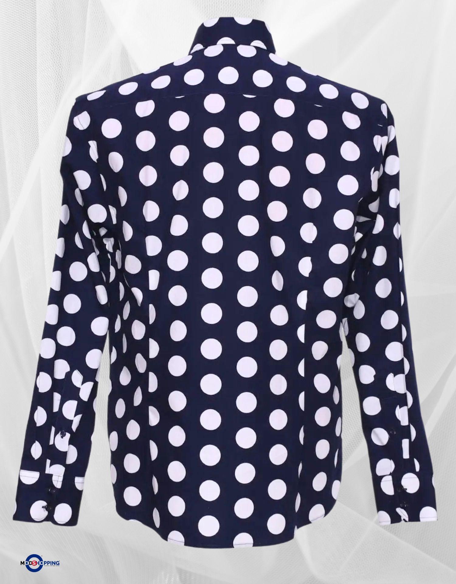 Dark Navy Blue Polka Dot Shirt