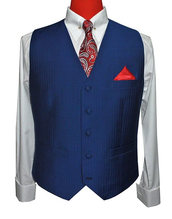 Royal Blue Herringbone 3 Piece Suit – Tailored for Men