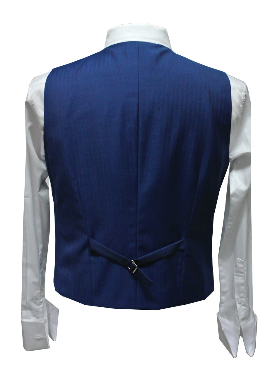 Royal Blue Herringbone 3 Piece Suit – Tailored for Men