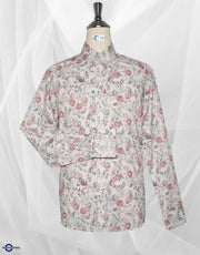 60s Style White and Pink Paisley  Shirt
