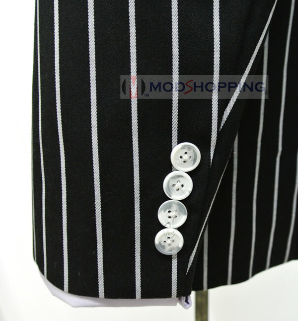 Boating Jacket | Mod Striped Black Boating Blazer