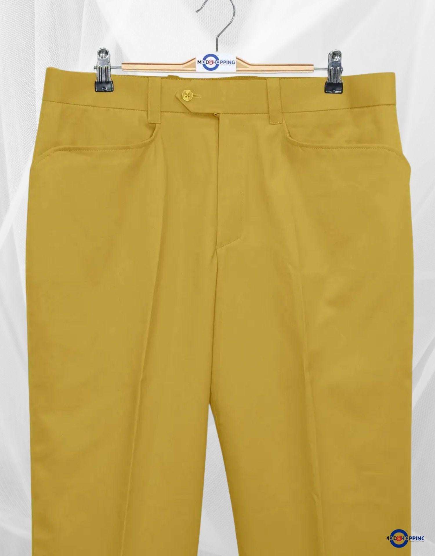Men's Chino Trousers | Vintage Style Mustard Yellow Chino