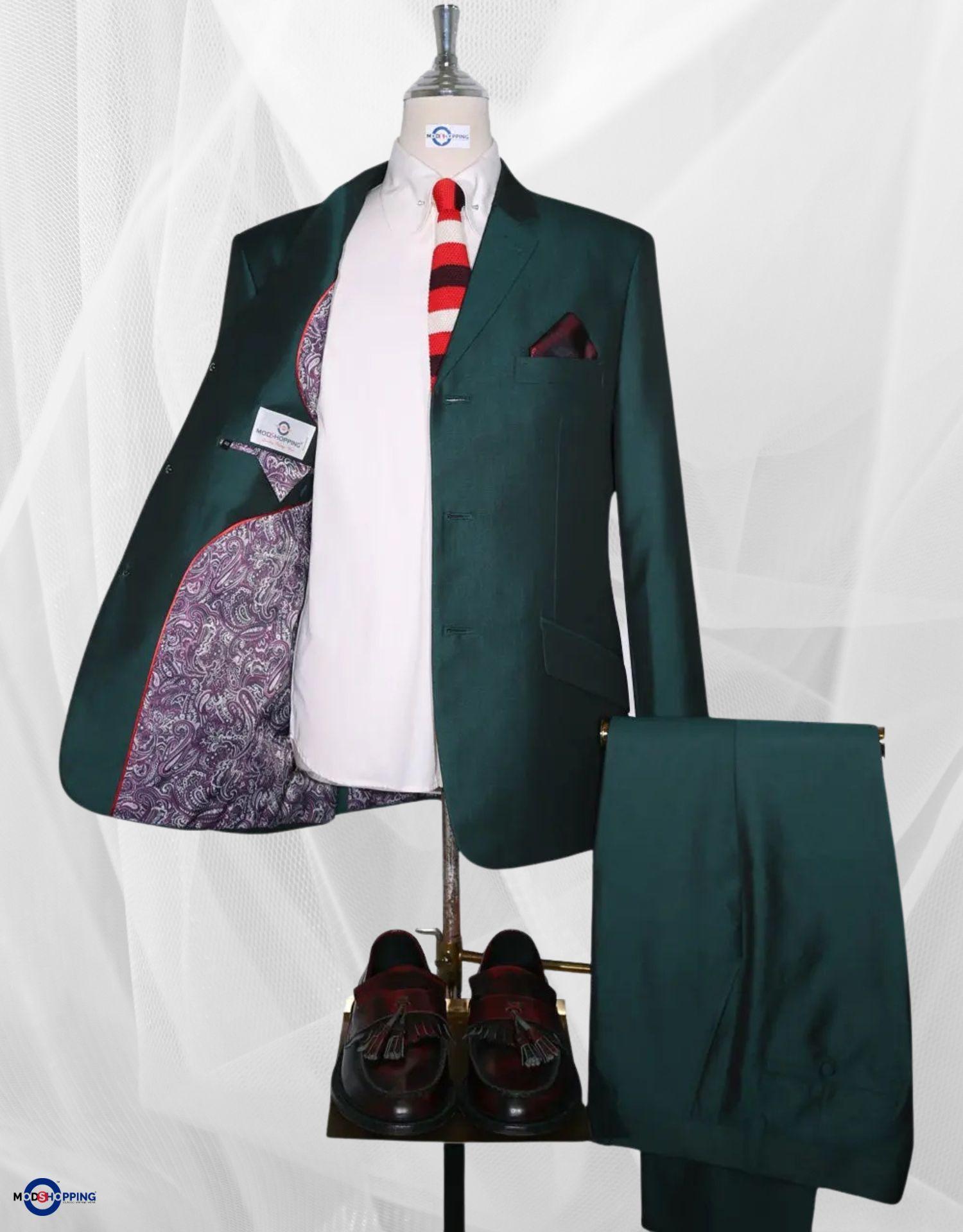 Green and Black Two Tone Suit