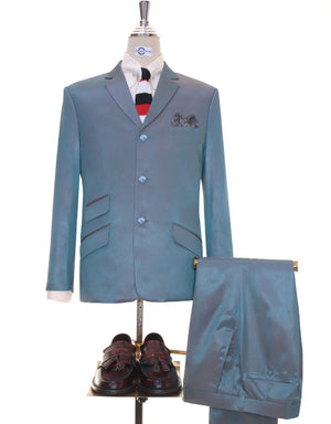 =This Suit Only - Orange and Light Sea Green Two Tone Suit Size 40R Trouser 34/32 Modshopping Clothing