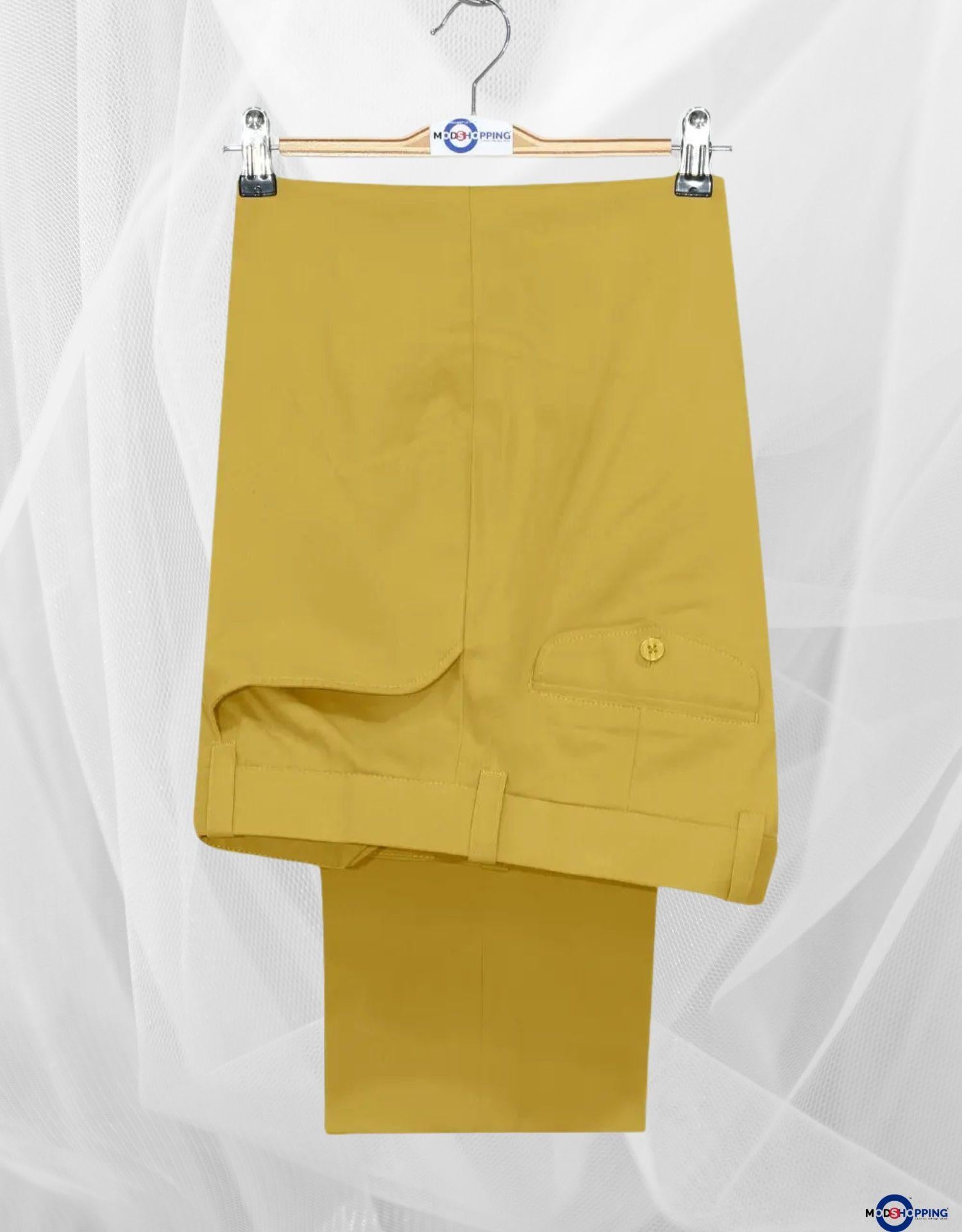 Men's Chino Trousers | Vintage Style Mustard Yellow Chino Trouser
