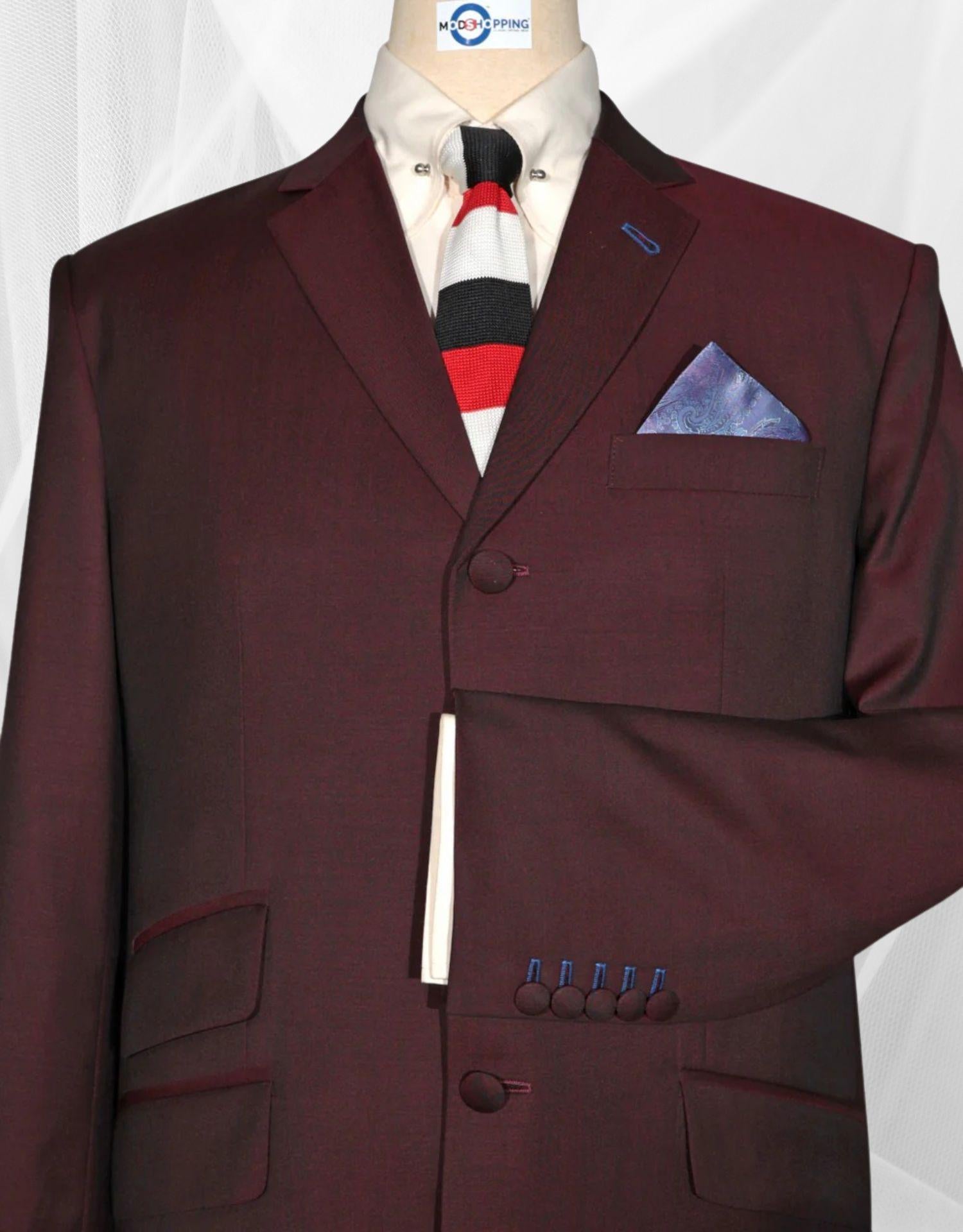 Wine and Black Two Tone Suit