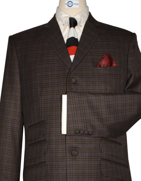 4 Button Suit - Chocolate Brown Goldhawk Suir Modshopping Clothing