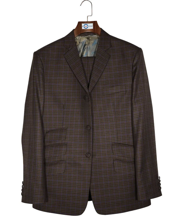 4 Button Suit - Chocolate Brown Goldhawk Suir Modshopping Clothing