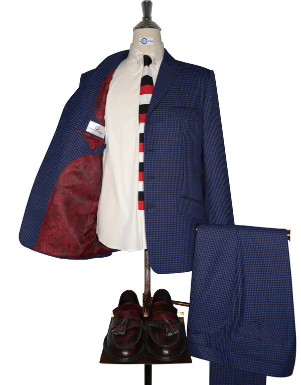4 Button Suit - Navy Blue Goldhawk Suit Modshopping Clothing