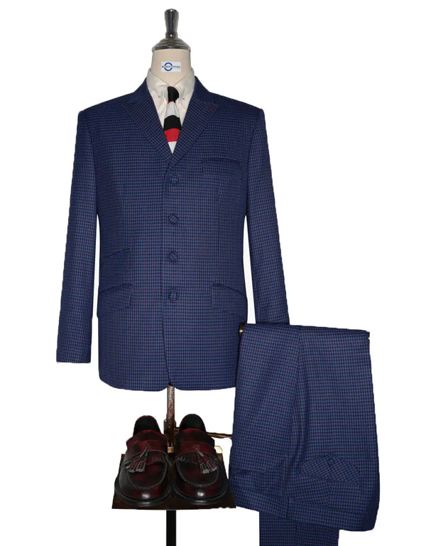 4 Button Suit - Navy Blue Goldhawk Suit Modshopping Clothing