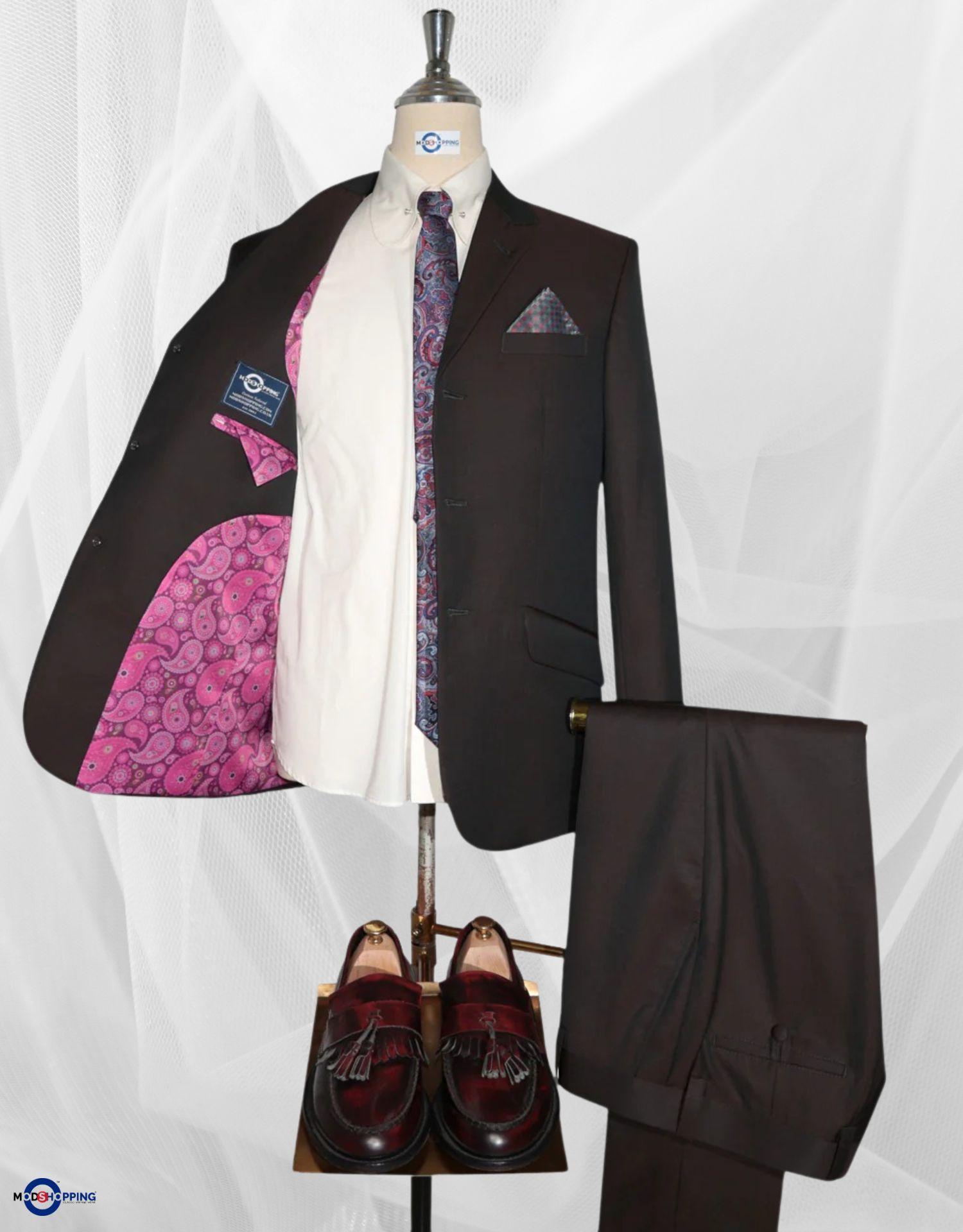 Brown and Black Two Tone Suit