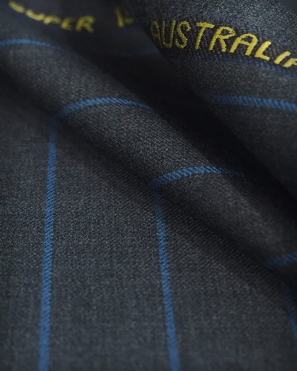 Dark Grey & Blue Stripe 2-Piece Suit for Men