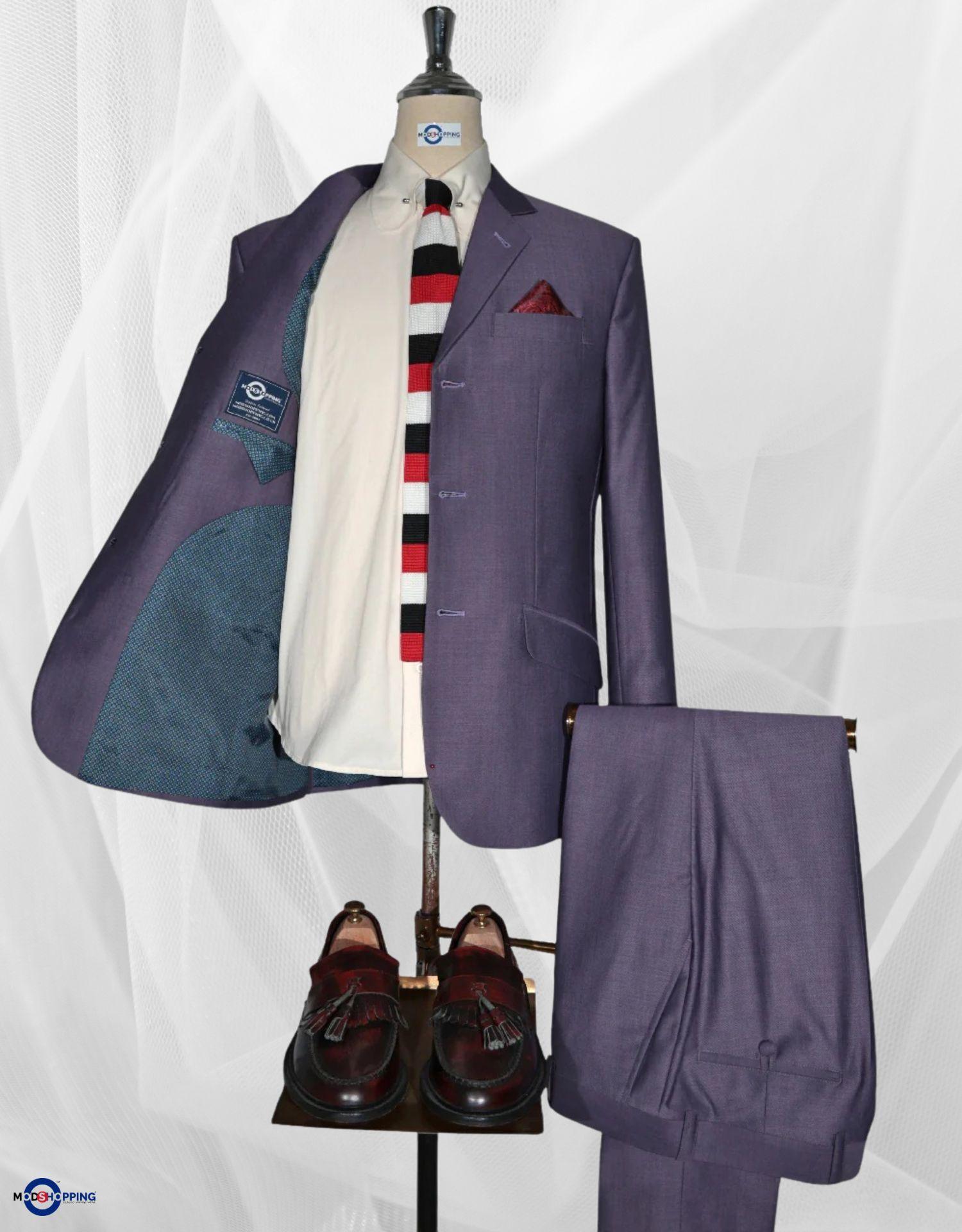 Violet and Black Two Tone Suit