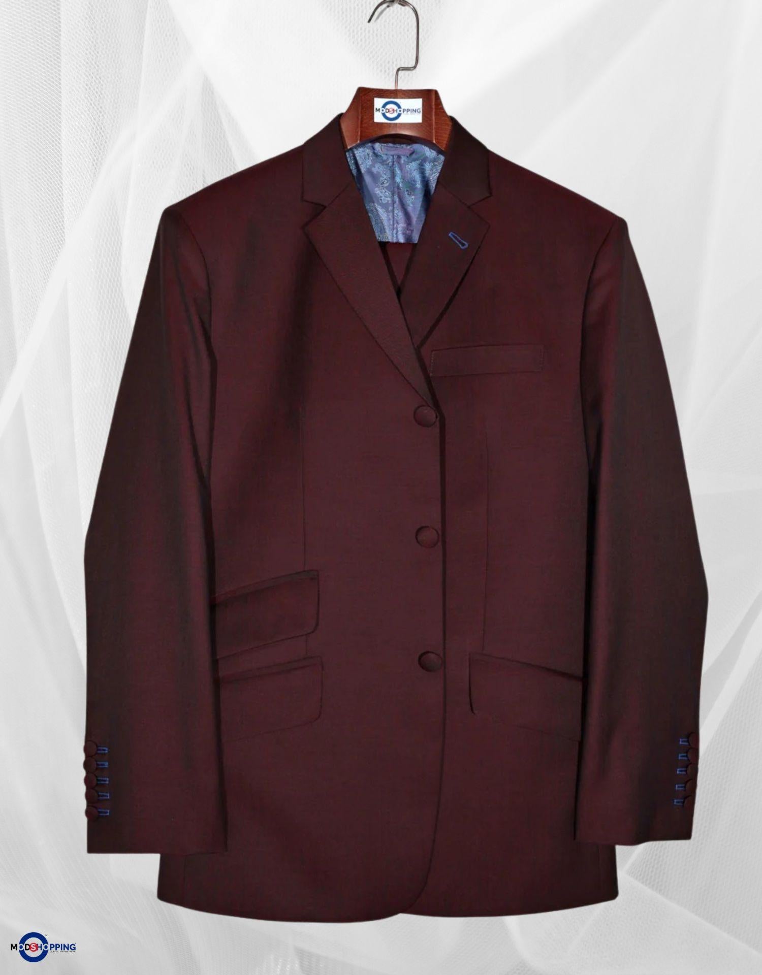 Wine and Black Two Tone Suit