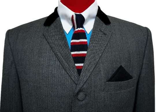 60s Mod Style Grey Herringbone Tweed Suit Modshopping Clothing
