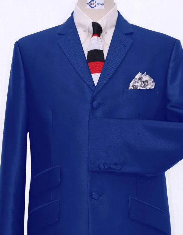 60s Mod Tailored Royal Blue Tonic Suit Modshopping Clothing